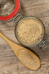 Plain Bread Crumbs. Selective focus.