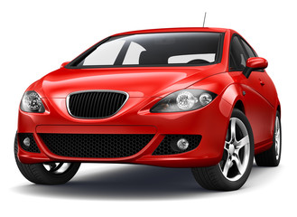 Red elegant hatchback