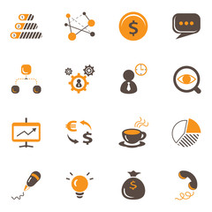 business and financial icons set