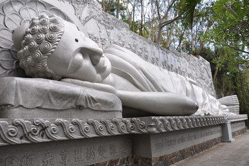 Sleeping Buddha at the Long Son Pagoda in Nha Trang. Vietnam