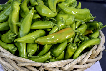 Fresh peppers right outt of the garden