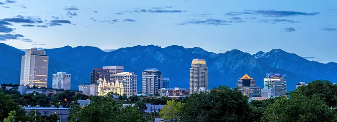Foto auf Acrylglas Skyline von Salt Lake Cuty in Utah © knowlesgallery