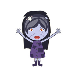 cartoon happy zombie girl Cute doodles drawings