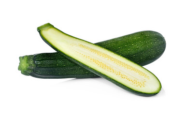 fresh green zucchini isolated on white background
