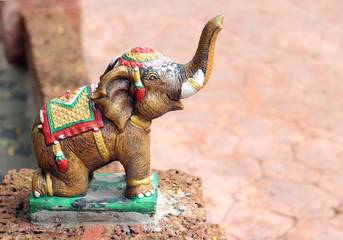 Elephant statues in the garden Taksin in Thailand.