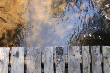 wood plank above the river