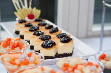 Layer Cake with blueberries