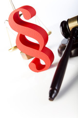 Paragraph, law and justice concept, wooden gavel
