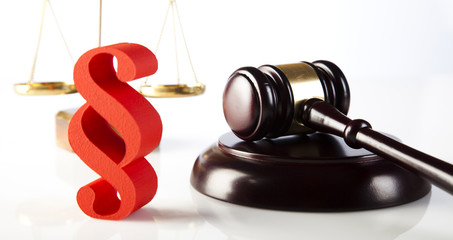 Wooden gavel barrister, justice concept, paragraph