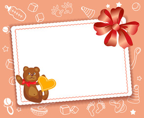 baby card with bow