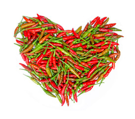 Fototapeta premium heart shape of red spicy chili