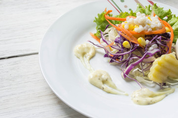 grains salad and cream