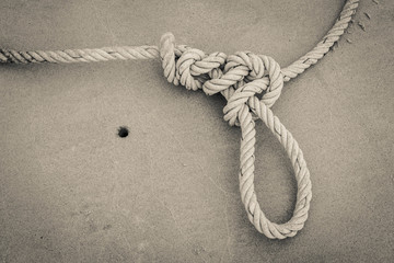 rope on sand  background