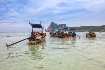 Longboats on Phi Phi island, Thailand