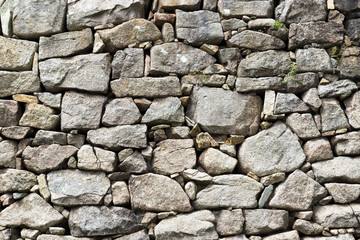 Part of a stone wall, for background or texture.