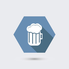 vector modern flat icon with long shadow.