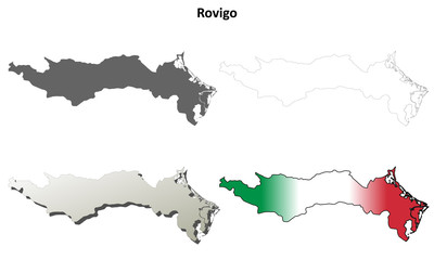 Rovigo blank detailed outline map set