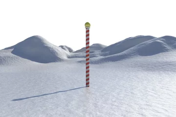 Abwaschbare Fototapete Nördlicher Polarkreis Digital generierte Schneelandschaft mit Pol