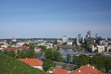 Fototapeta na wymiar Panorama of Vilnius from the Castle Hill. Lithuania