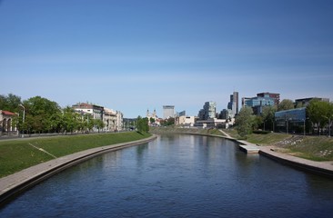 Fototapeta na wymiar Neris River (Vilia) in Vilnius. Lithuania