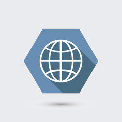 vector modern flat icon with long shadow.