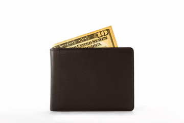 Brown leather wallet.