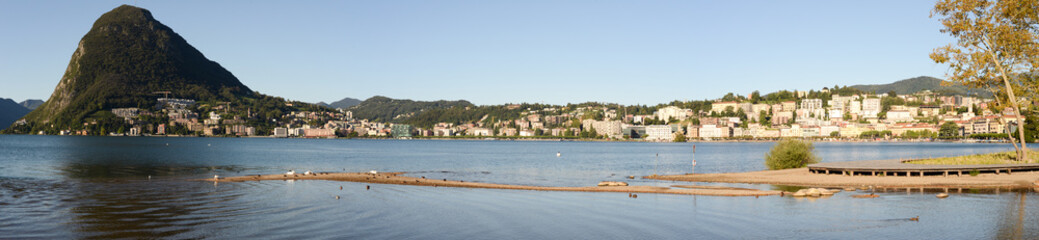 Fototapeta premium The bay of lake Lugano on Switzerland