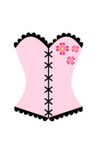 Corsetto rosa con fiori