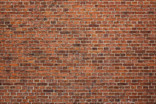 Fototapeta Grunge red brick wall background with copy space