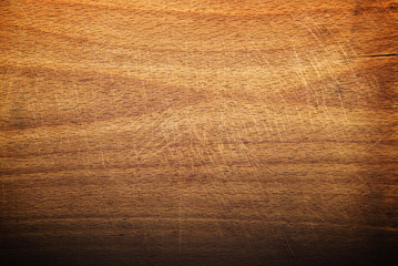 Worn butcher block cutting and chopping board as background