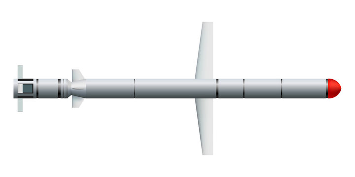 gray missile with red tip on white clip art preview