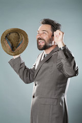 Portrait, Mann mit Bart, Studio