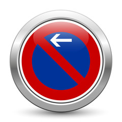 Eingeschränktes Haltverbot Anfang – glossy metallic button