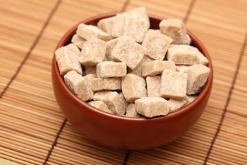 Sugar cubes in bowl