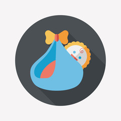 baby flat icon with long shadow
