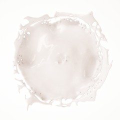 cream or milk liquid drop with waves