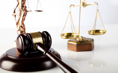 Law, legal code and scales of justice