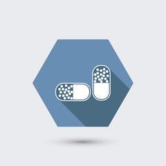 vector modern flat icon with long shadow.