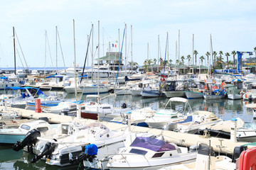 France Riviera, the marine Bay with yachts and boats
