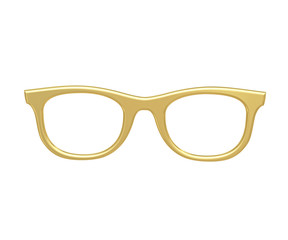 Fototapeta premium golden vintage sun glasses isolated on white