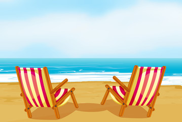 Chairs on beach