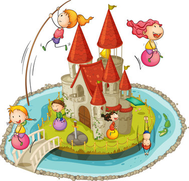 Castle and children
