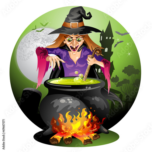"Witch preparing a potion" Stock image and royaltyfree vector files on