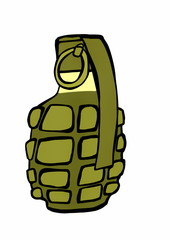 Fototapeta premium doodle hand grenade