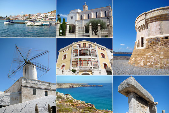 A collage of Menorca island, Spain