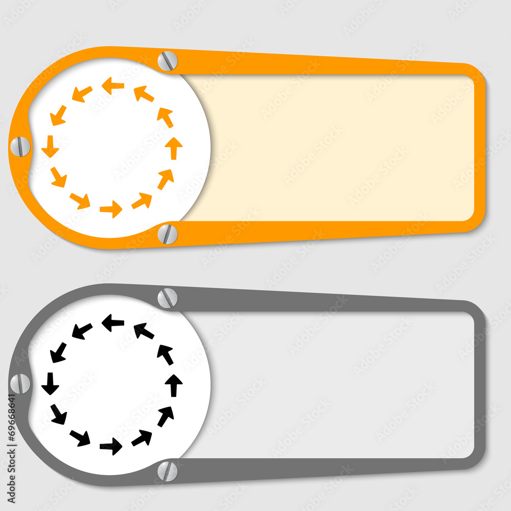 Poster set of two boxes for any text with arrows