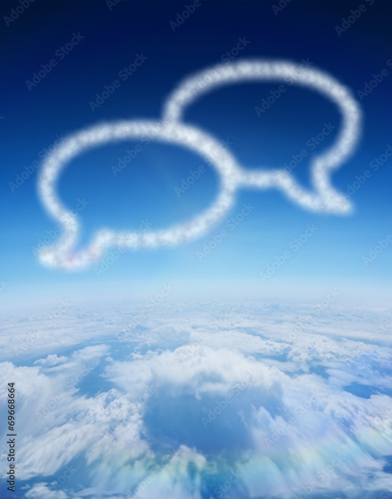 Aufkleber Composite image of cloud in shape of speech bubbles