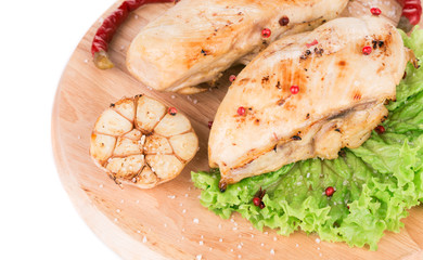 Close up of grilled chicken fillet.