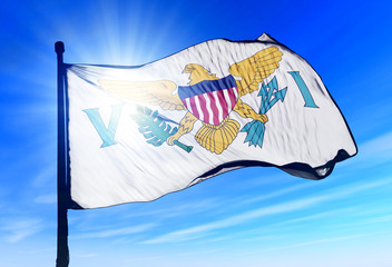 United States Virgin Islands (USA) flag waving on the wind