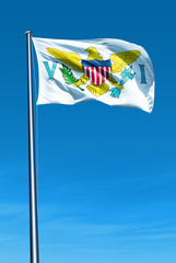 United States Virgin Islands (USA) flag waving on the wind